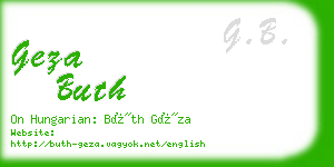 geza buth business card